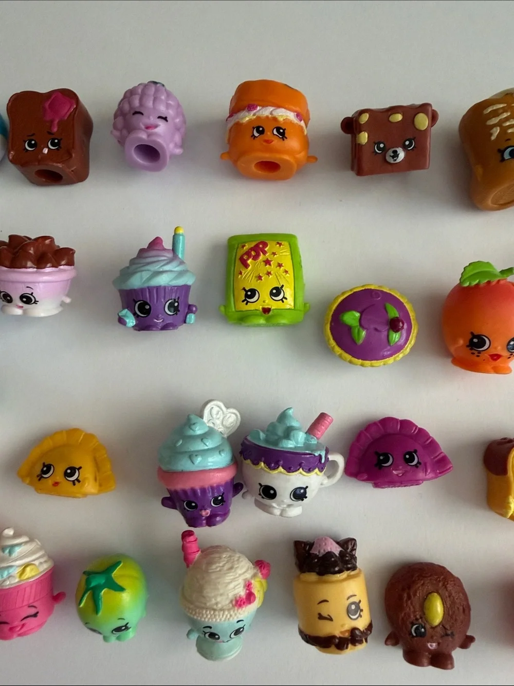 EUC Shopkins Assorted Foods Toy Figures - Multi-Color Collectible Set